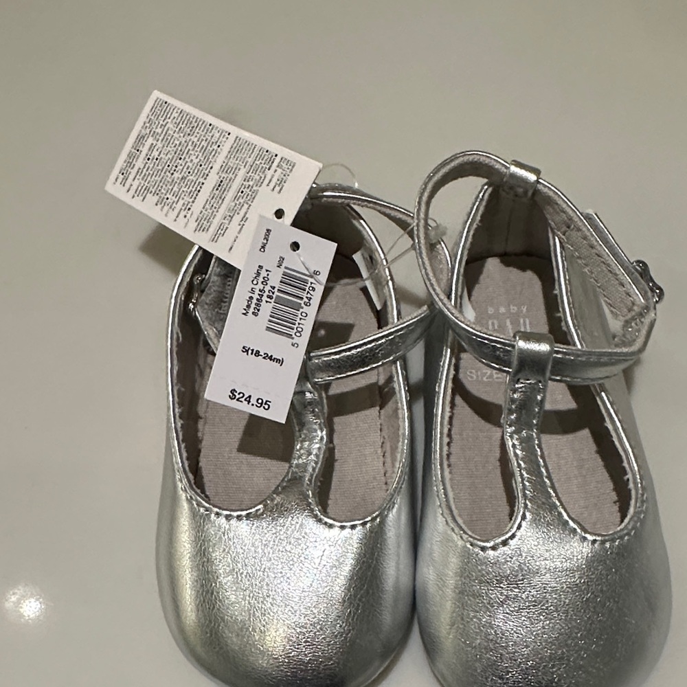 GAP Metallic Silver Baby Walker Shoes